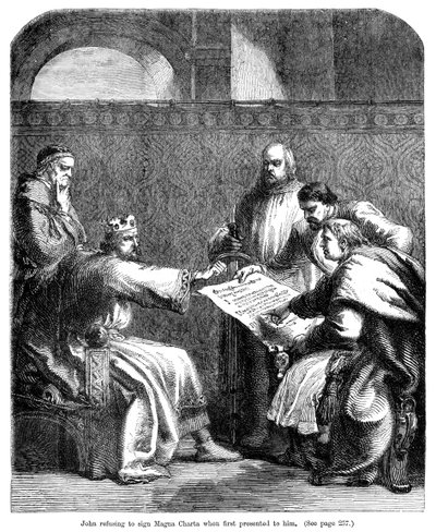 约翰国王1167年至1616年首次提出要拒绝签署《大宪章》，1215年 作者 不明