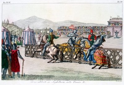骑士在比赛中搏击，十二世纪，c1815 作者 不明