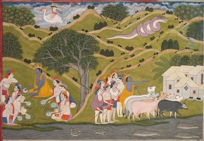 克里希纳（Krishna）和牛郎（Bhagavata Purana）一起返回布拉吉（Braj） 作者 未知未知
