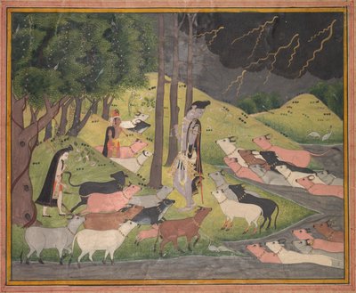 克里希纳召唤奶牛c。 1780-1790年。 作者 不明