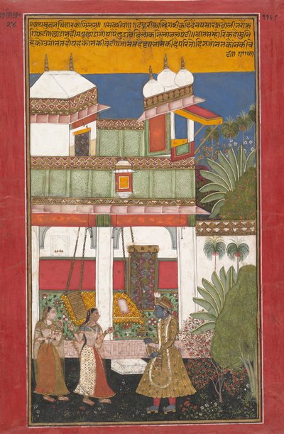 克里希纳（Krishna）和拉达（Radha），《分散的Rasikapriya的佩吉》，大约1660-70。 作者 不明
