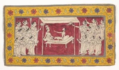 克里希纳与苦行僧，约1850年。 作者 不明