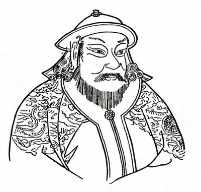 蒙古帝国的忽必烈汗1215-1294年，元朝始祖，1912年 作者 不明