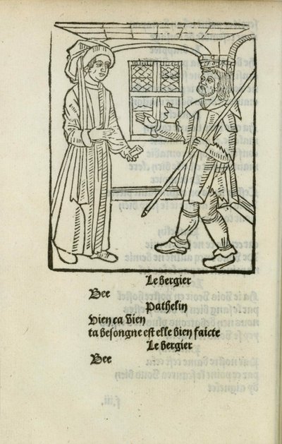 来自Pathelin大师的东西c。 1490。 作者 不明