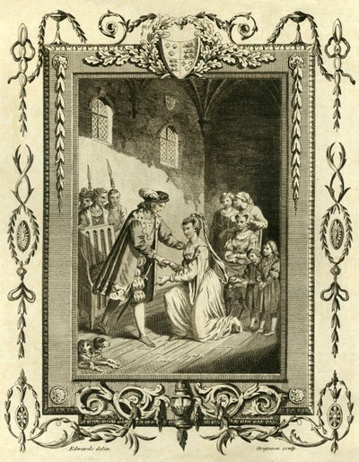 伊丽莎白·格雷（Elizabeth Gray）女士请爱德华四世（Edward IV）恢复自己的土地，1461年，1783年。 作者 不明