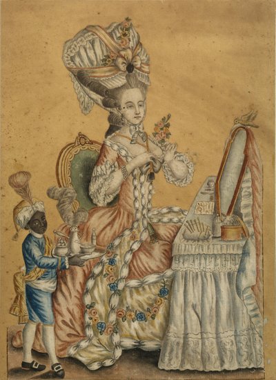 1770年代与一个黑人男孩的洗手间女士 作者 不明