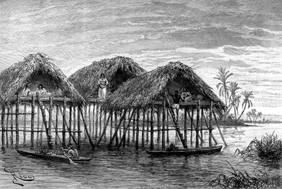 委内瑞拉马拉开波附近的圣罗莎湖住宅，1895年 作者 不明