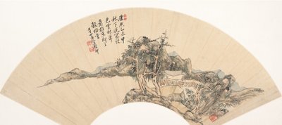 倪瓒风格的风景画，18世纪或更晚，伪造日期为1715年。 作者 不明