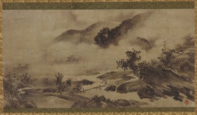 风景：山、雾、溪，江户时代，18世纪。 作者 不明