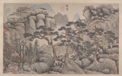 与四棵松树的风景。 作者 不明