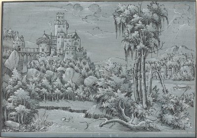 带有城堡的风景，1544年。 作者 不明