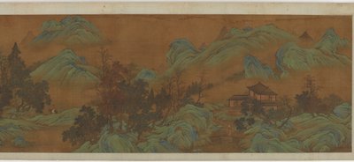 有建筑和旅行者的风景，17世纪。 作者 不明