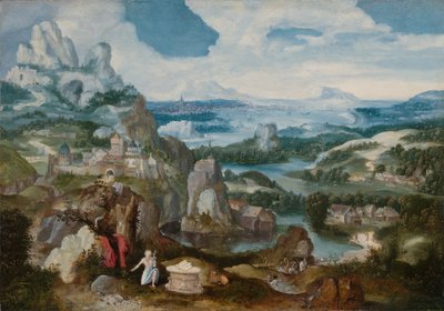 带有忏悔的圣杰罗姆的风景，153040。 作者 不明