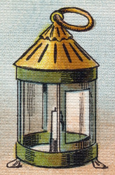 灯笼。雕刻在 "Alphabet de ma petite fille "中。Bernardin-Bechet and Fils，书商-出版商，巴黎，1895年左右。画布上的牢不可破的画册。Bibliotheque des Bebes。12页。画册中包含了阅读方法和一个插图的小册子。点。 作者 不明