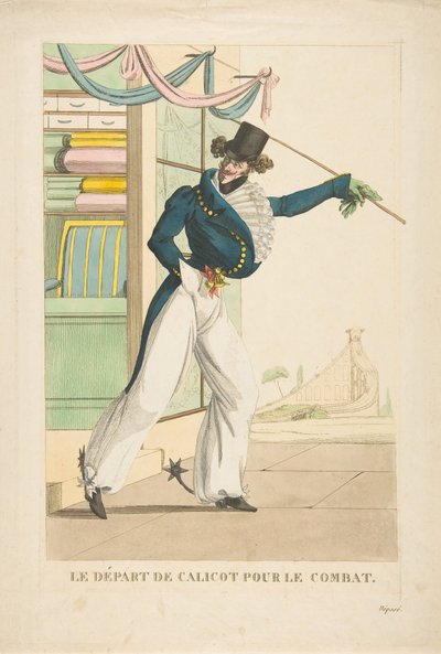 印花布出发战斗时间，1817-18。 作者 不明