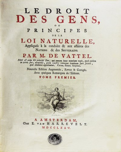 适用于行为的国家法律或自然法原则，1775年。 作者 不明