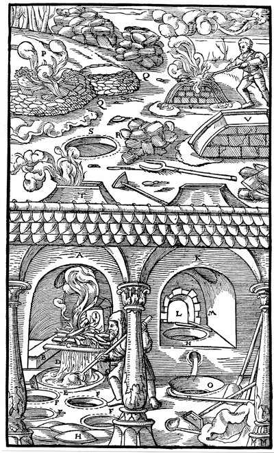 铅冶炼，1556年 作者 不明