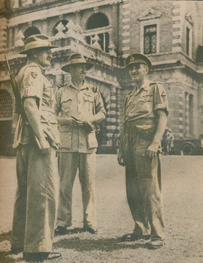 1945年5月3日，缅甸沦陷后，缅甸运动的领导人在仰光会面 作者 不明