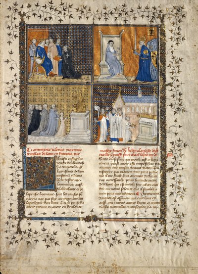 Valerius Maximus手稿的叶子，法国，约1380-90。 作者 不明