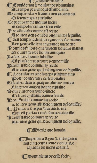 Libbretto nouellamete composto per maestro Domenico da Sera...lauorare di ogni s..., April 12, 1532. 作者 不明