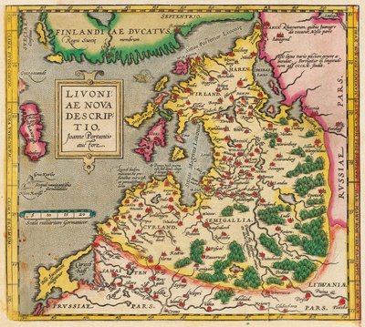 地图利沃尼亚，利沃尼亚新星，1573年至1578年 作者 不明