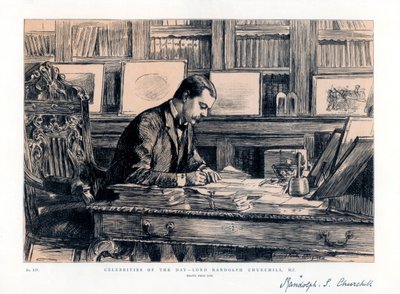 伦道夫·丘吉尔勋爵1849-1895，英国政治家，1885年 作者 不明