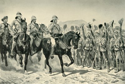 罗伯茨勋爵（Lord Roberts）在1901年到达奇迹河（Wonder RIver）时为部队欢呼。 作者 不明