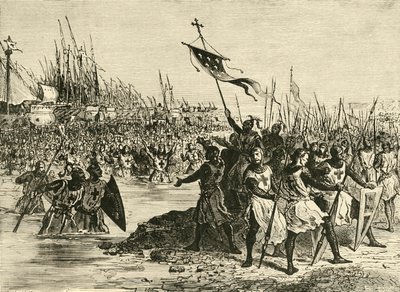 路易九世。 1890年，登陆埃及，1249年。 作者 不明