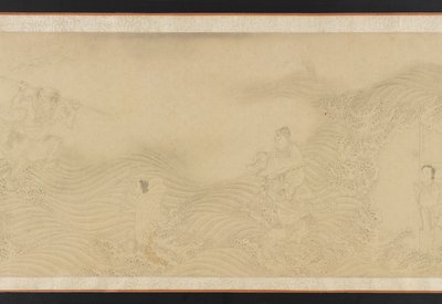 穿越陆地和海洋的罗汉，明或清朝，17世纪。 作者 不明