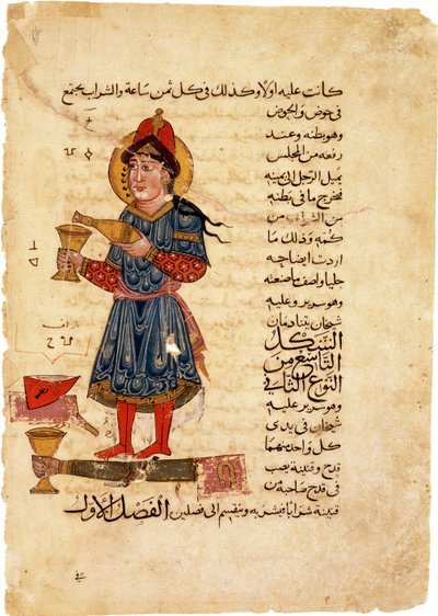 机器倒酒。来自：贾扎里（Al-Jazari）的巧妙机械设备知识书 作者 不明