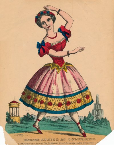 奥里奥尔夫人（Auriol），哥伦拜恩（Columbine），约1849年。 作者 不明
