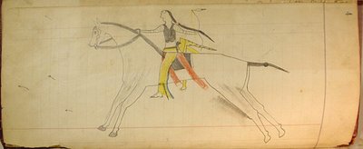 马费特账簿：印第安人骑马，约1874-81年。 作者 不明