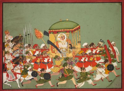 玛哈拉托·查塔尔·萨尔（Maharao Chattar Sal）统治着帕塔昆（Palanquin）的哥打1758-64年。 1760。 作者 不明