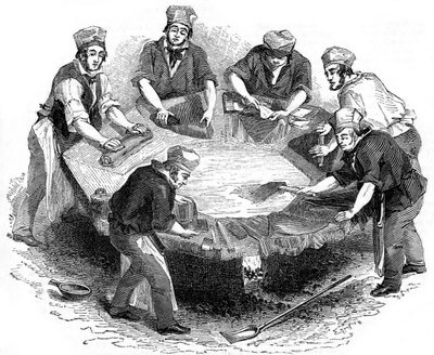 制作海狸帽，1841年 作者 不明