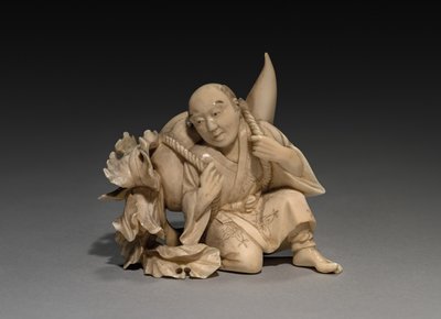 1800年代末-1900年代初，男人背着大蔬菜。 作者 不明