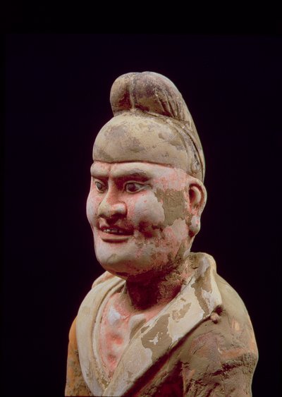 沿着丝绸之路旅行的人，半身像细节，中国，唐朝（618-906）（兵马俑）（另见 115293） 作者 不明