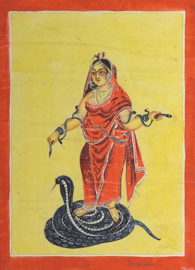 Manasa，蛇女神，1800年代。 作者 不明