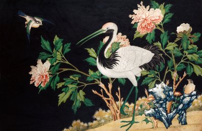 中国风景中的满洲鹤，18世纪 作者 不明