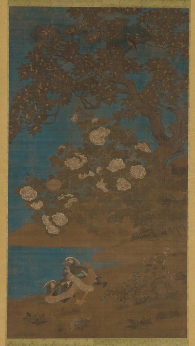 鸳鸯花，明或清代，17世纪。 作者 不明