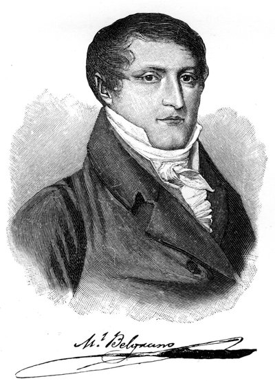 曼努埃尔·贝尔格拉诺（Manuel Belgrano），19世纪阿根廷经济学家，律师，政治家和军事领导人，1901年 作者 不明