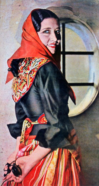 Manuela Del Rio，西班牙女演员和舞蹈家，1943年 作者 不明