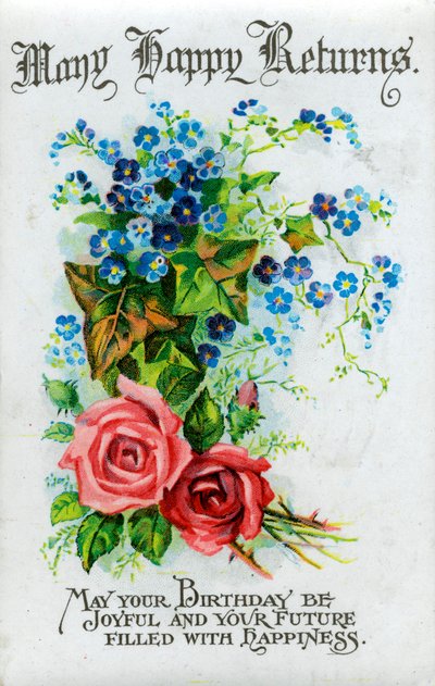许多幸福的回报，生日贺卡，c1921 作者 不明
