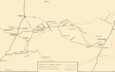 《解说金伯利和俘虏布隆方丹运动的地图》，1901年。 作者 不明