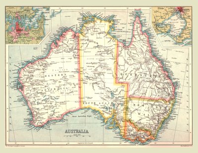 澳大利亚地图，1902年。 作者 不明