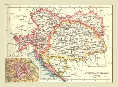 奥匈帝国地图，1902年。 作者 不明