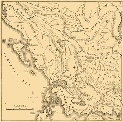 伊庇鲁斯和西希腊地图，1890年。 作者 不明