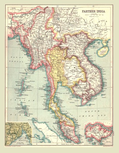 1902年印度远方地图。 作者 不明