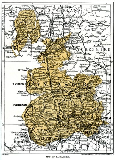 兰开夏郡地图，1924-1926年 作者 不明