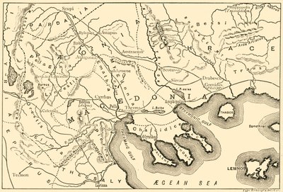 马其顿和邻近地区地图，1890年。 作者 不明