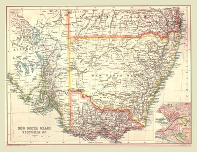新南威尔士和维多利亚地图，1902年。 作者 不明